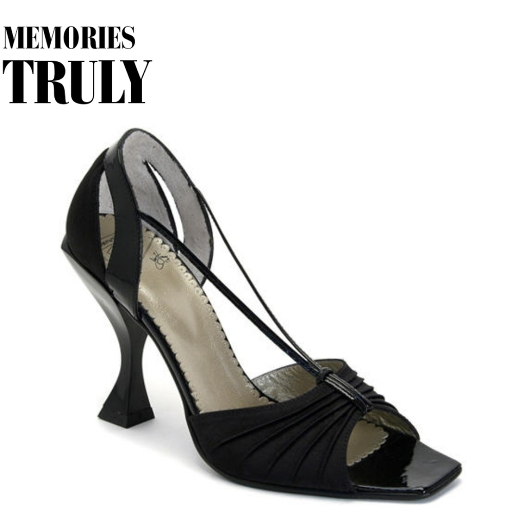 John Fluevog Black Strappy Heels